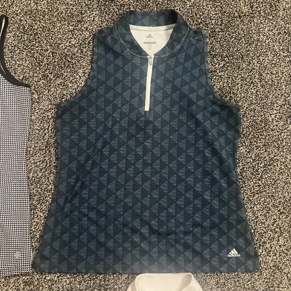 LOT of 4 Women's ADIDAS, PEBBLE BEACH. Sleeveless/LS Golf Tops Shirts Size L-XL - Picture 4 of 9